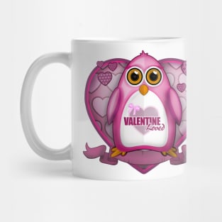 Valentine Loved - Pink Penguin Mug